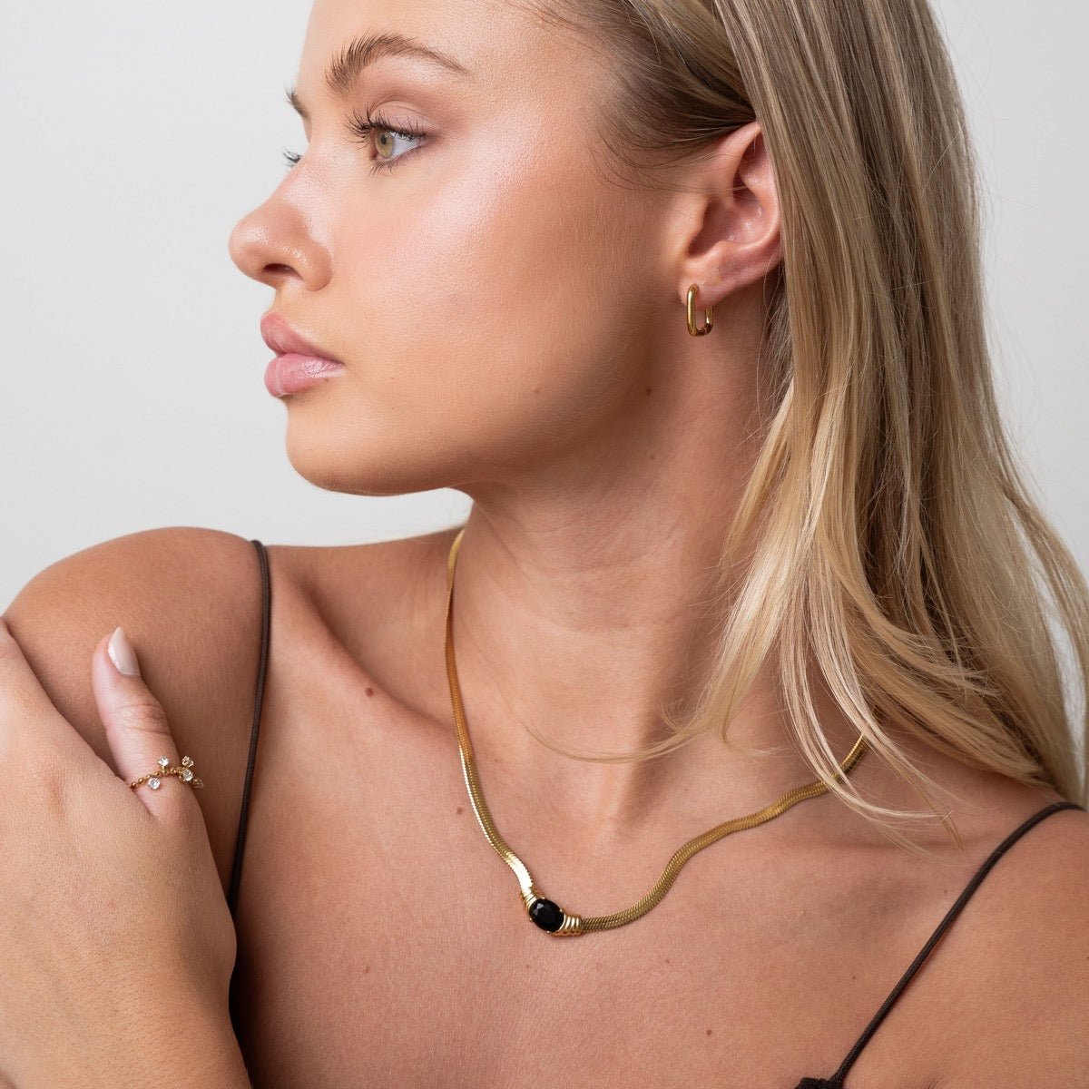 Earring Square Hoop 18K Gold Plated