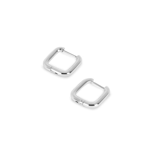 Earring Square Hoop - Silver
