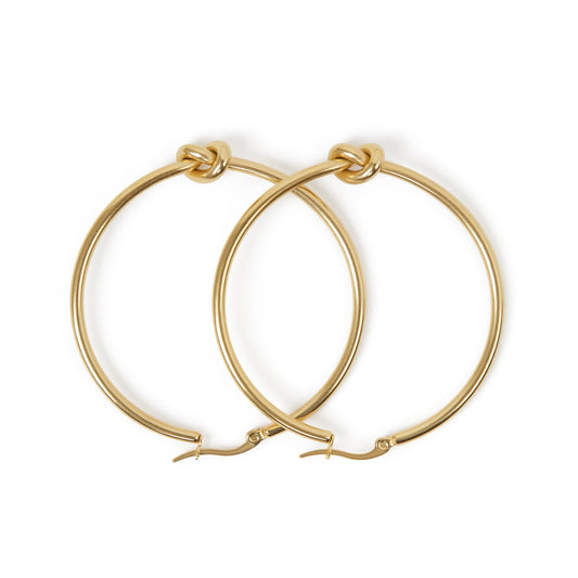 Central Knot Hoop Earring 18K Gold Plated