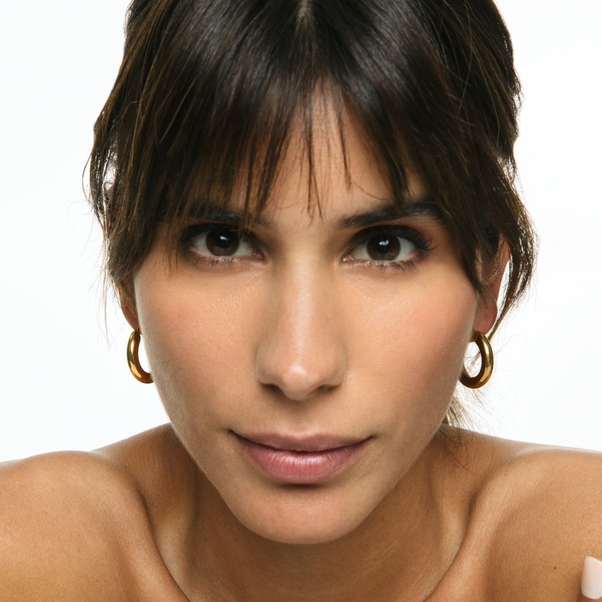 Lele M Tube Hoop Earring 18K Gold Plated
