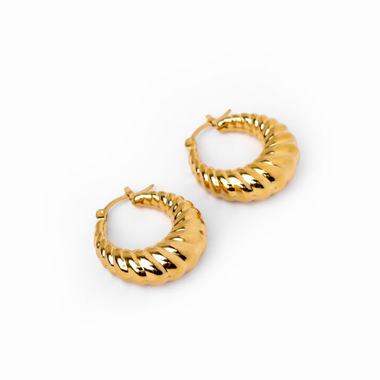 Earring of Hoop Croissant 18K Gold Plated