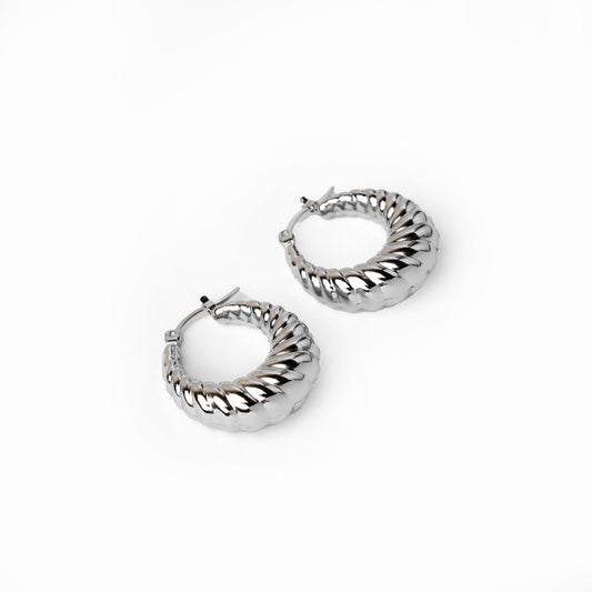 Earring of Hoop Croissant - Silver