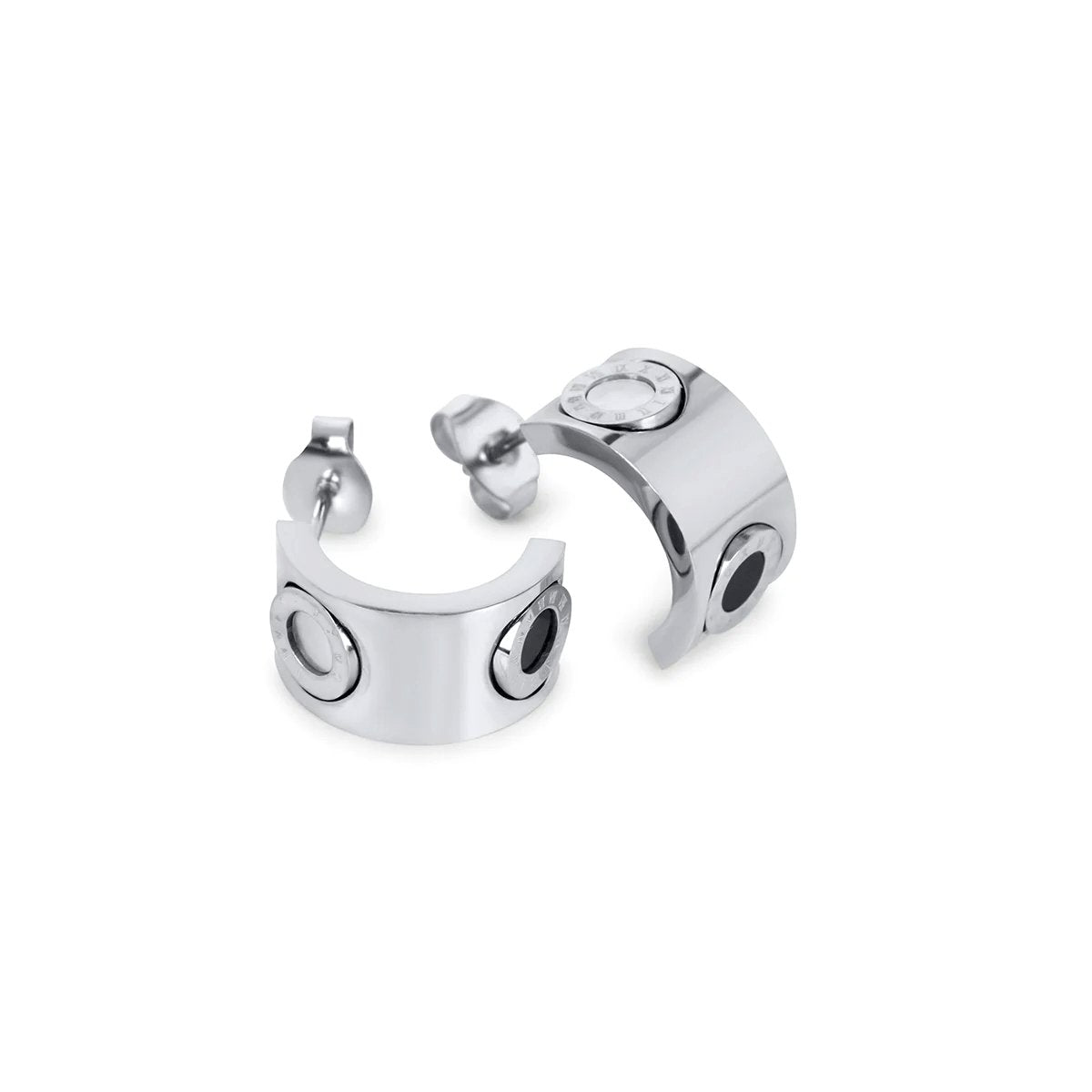 Spinning Roman Numeral Earring - Silver