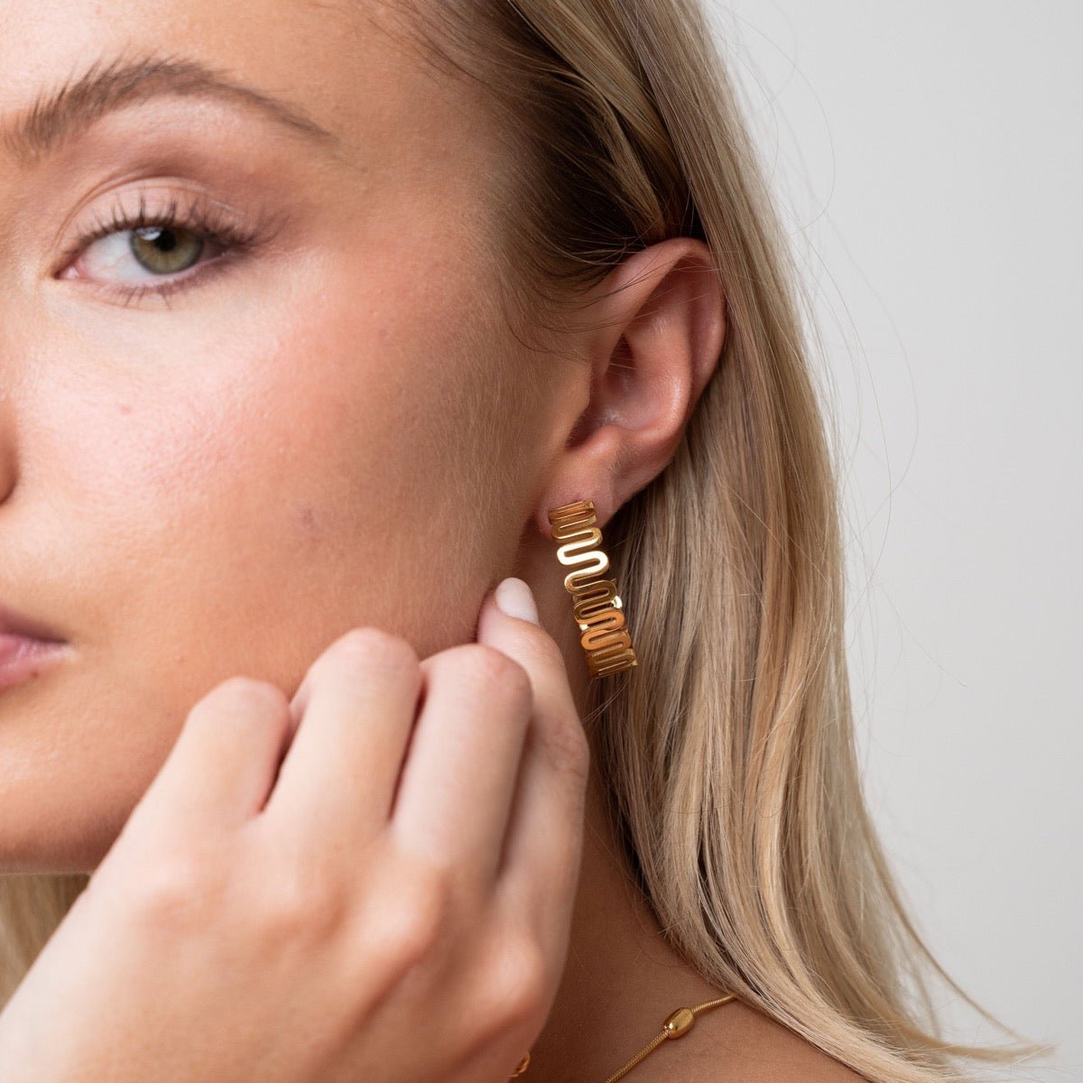 Zig Zag Earring 18K Gold Plated