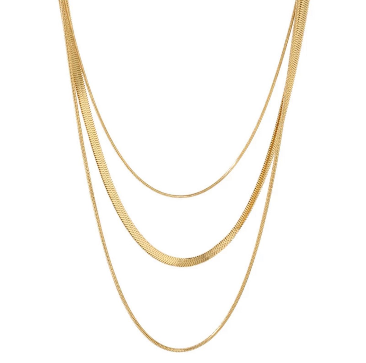 Necklace Celina Trio Layered Mesh 18K Gold Plated