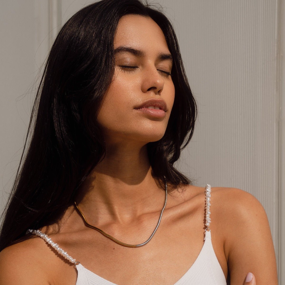Necklace Contrast Mesh 18K Gold Plated