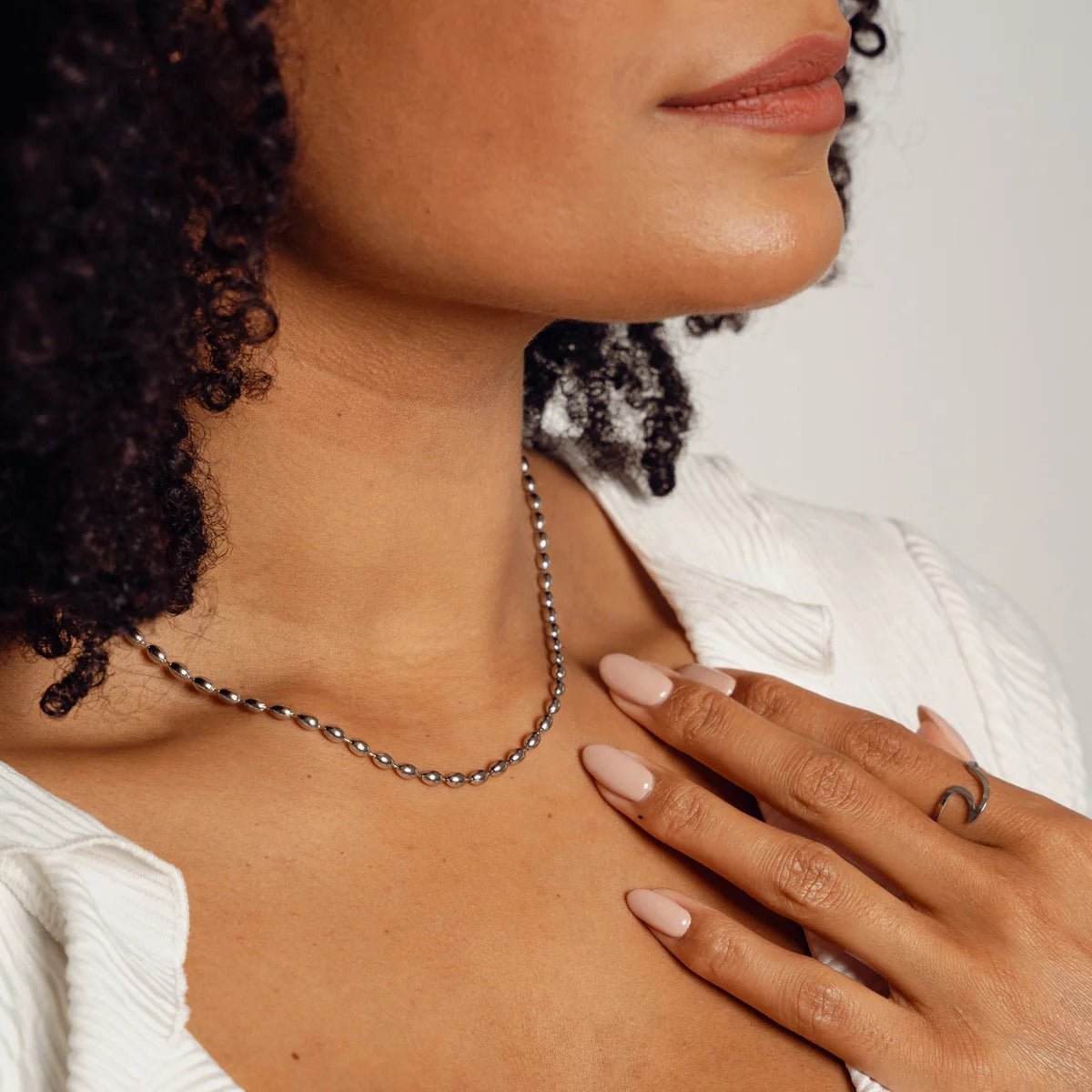 Necklace Chain Spheres - Silver
