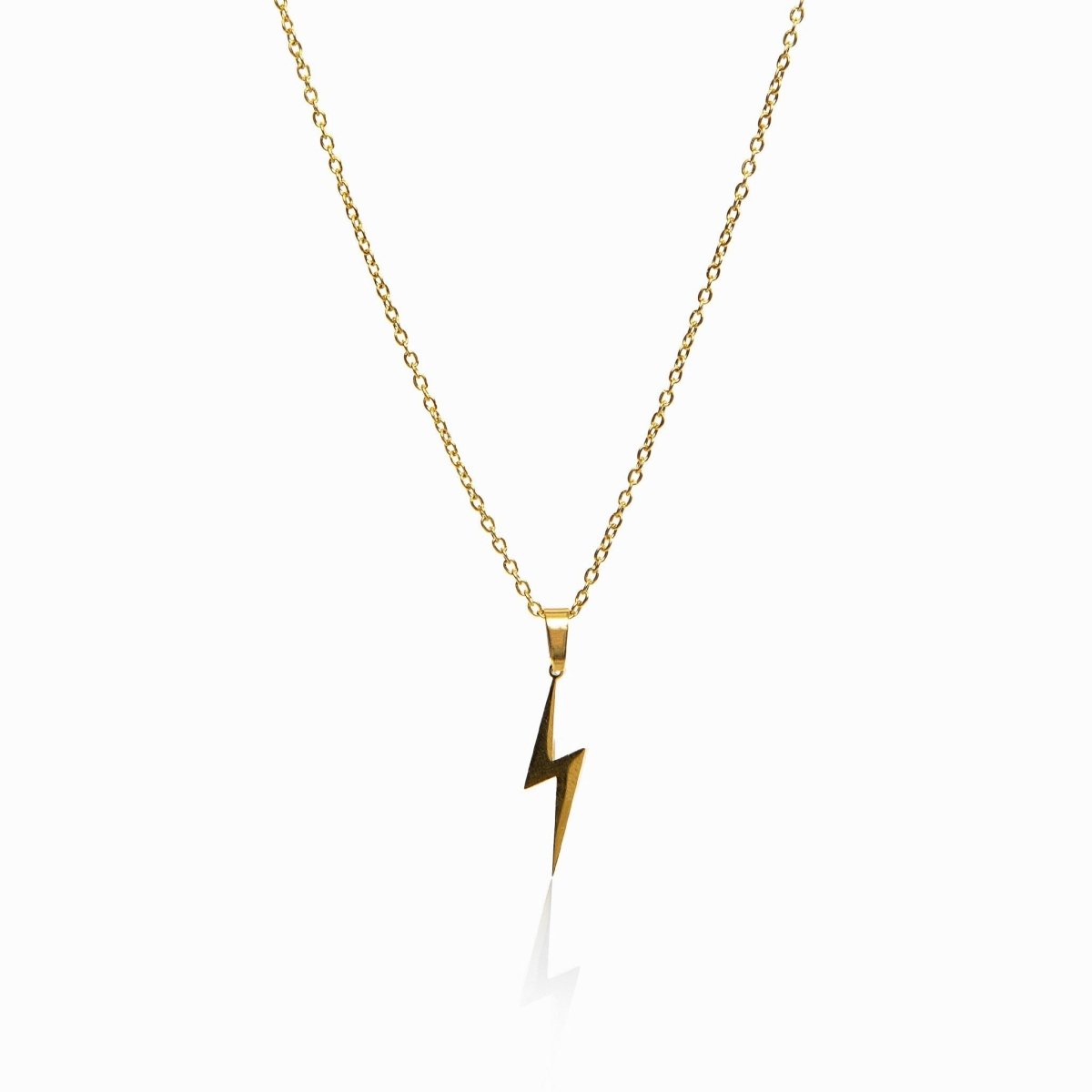 Necklace Energy Lightning Bolt Pendant 18K Gold Plated