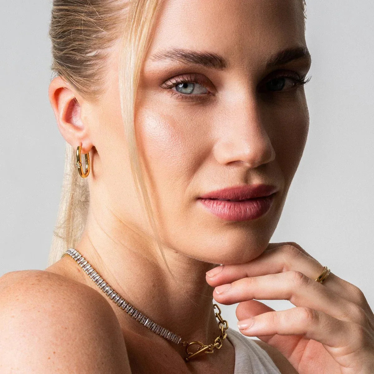 Necklace Riviera Baguette Choker 18K Gold Plated