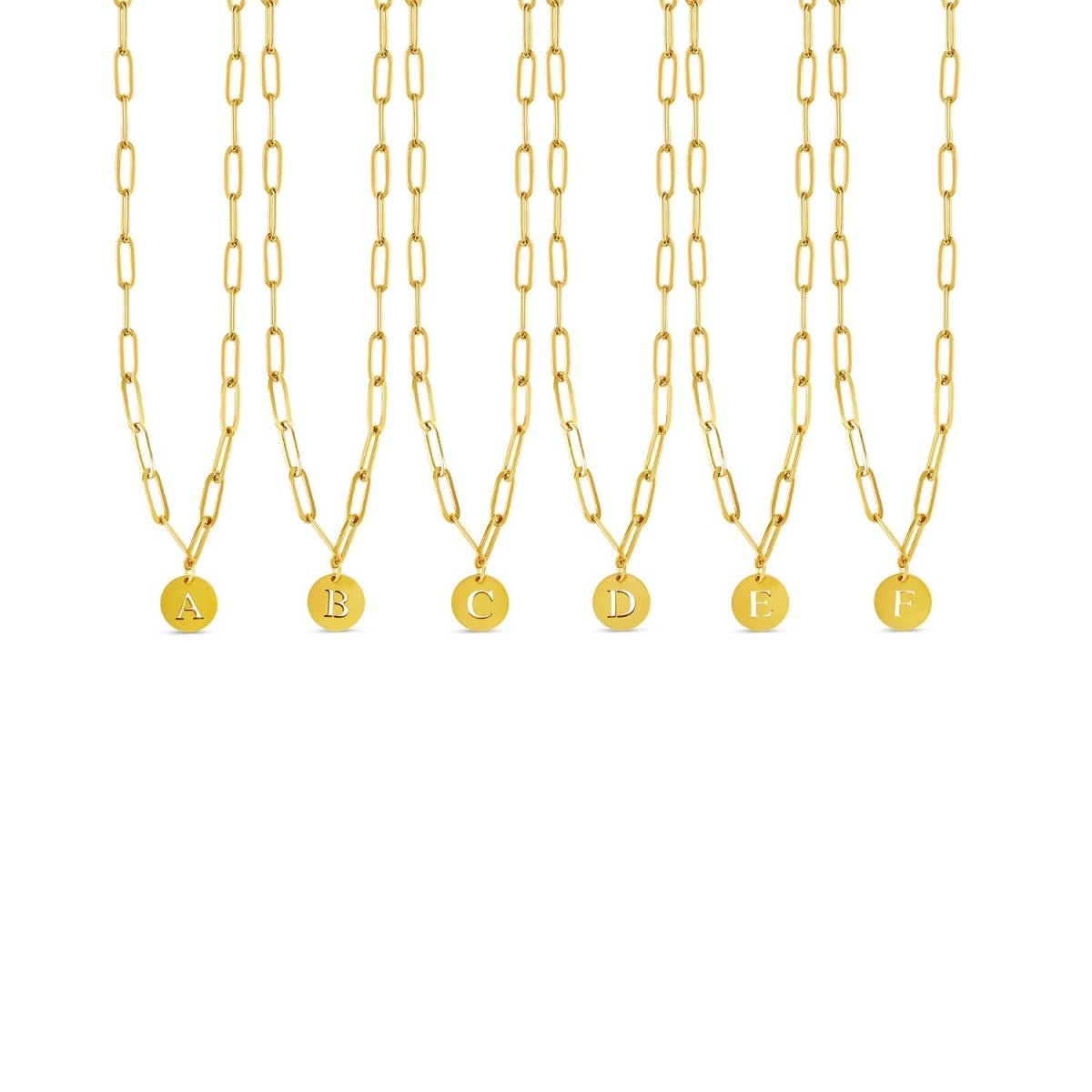 Necklace Letter Initial Clip Chain 18K Gold Plated