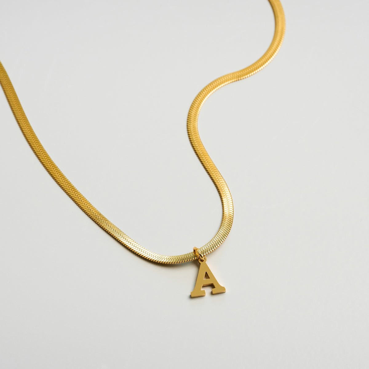 Necklace Letter Initial Mesh 18K Gold Plated