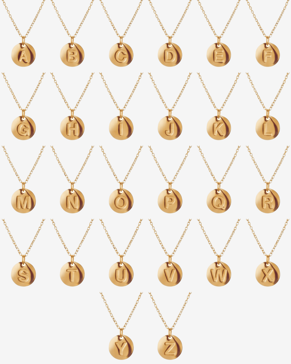 Necklace Letter Initial Minimalist 18K Gold Plated