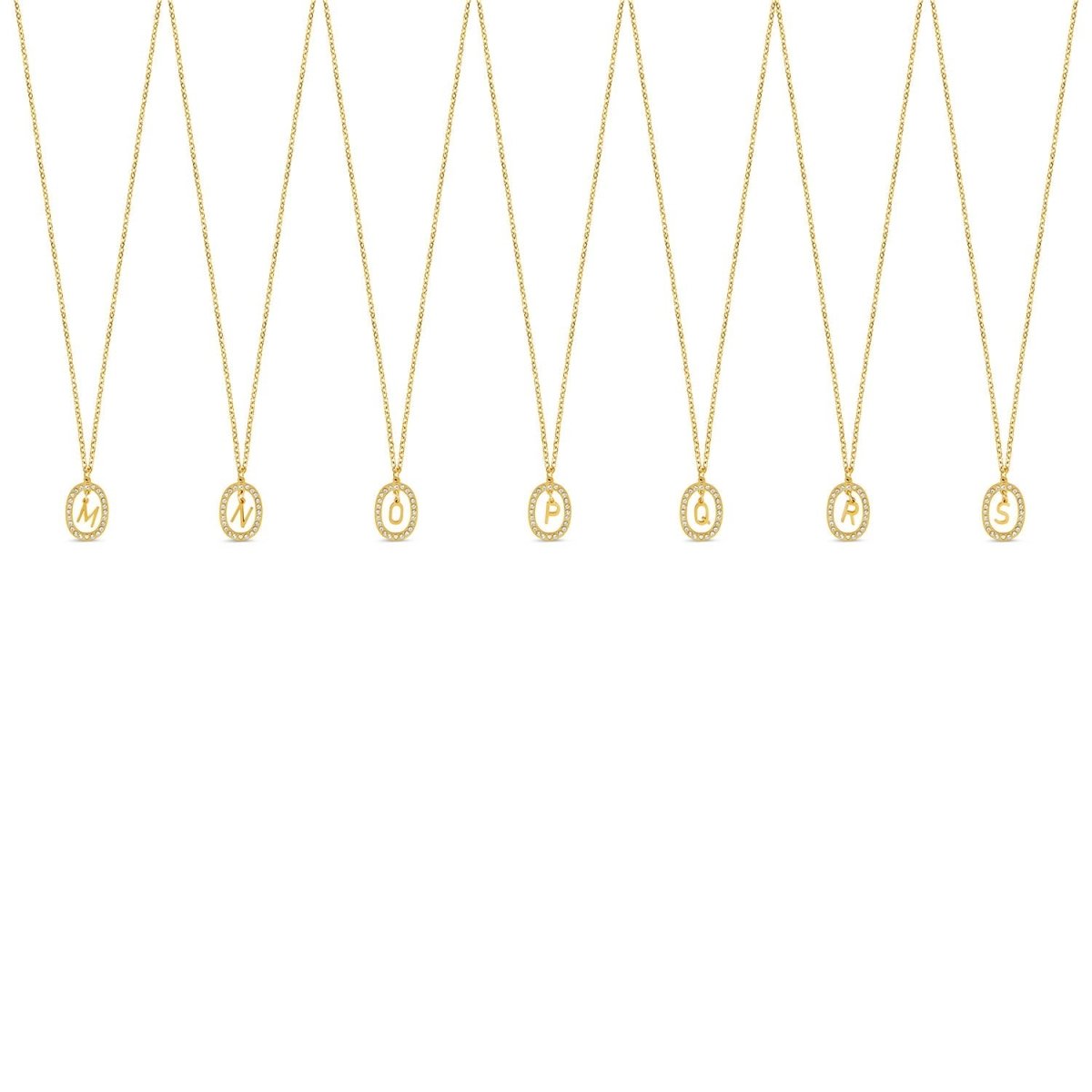 Necklace Letter Initial Prism 18K Gold Plated