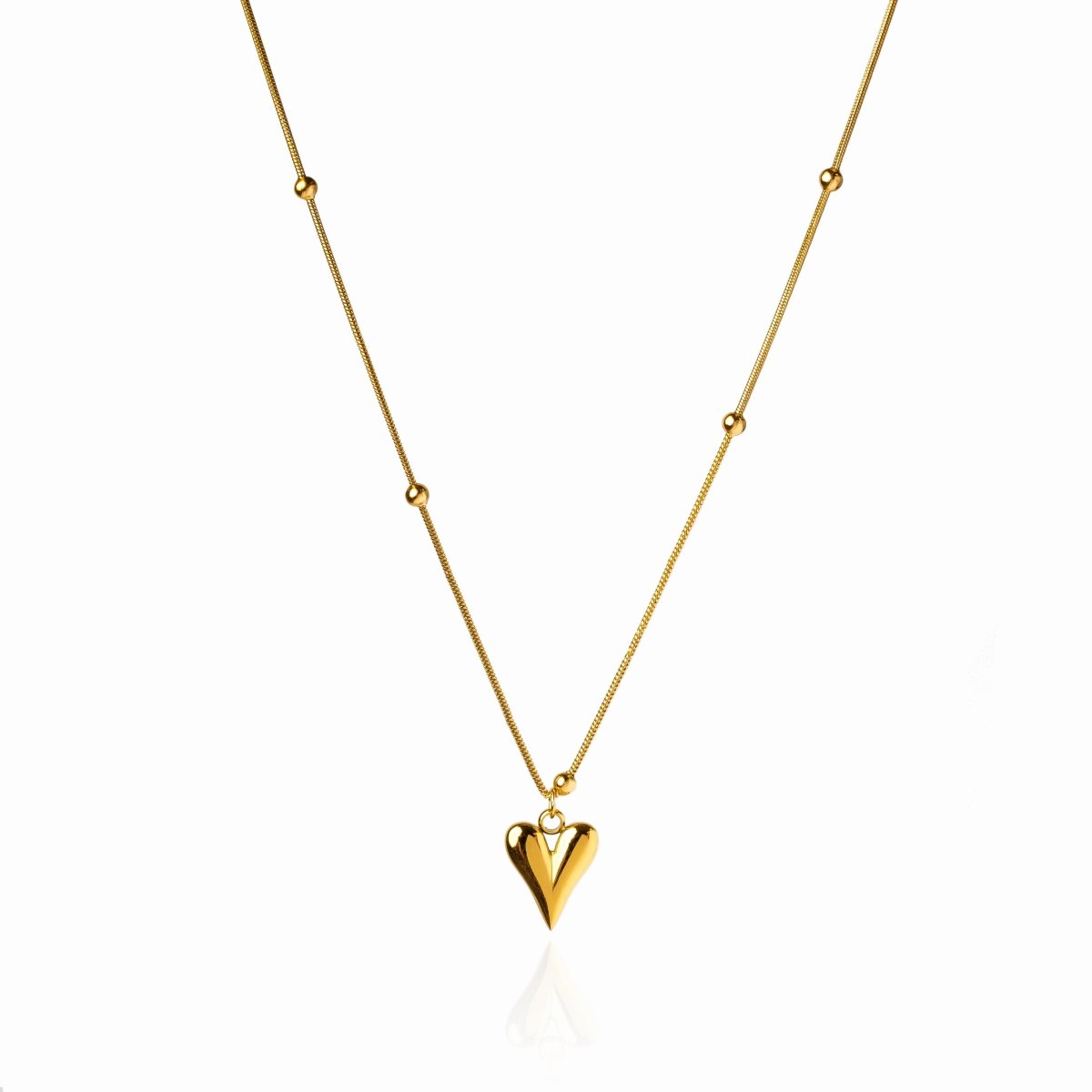 Life Love Heart Necklace 18K Gold Plated