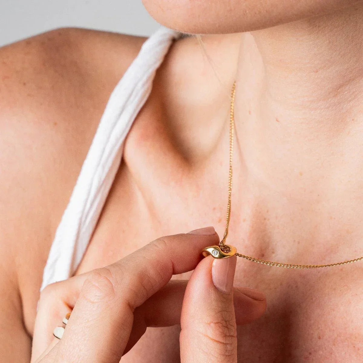 Necklace Link Pendant 18K Gold Plated