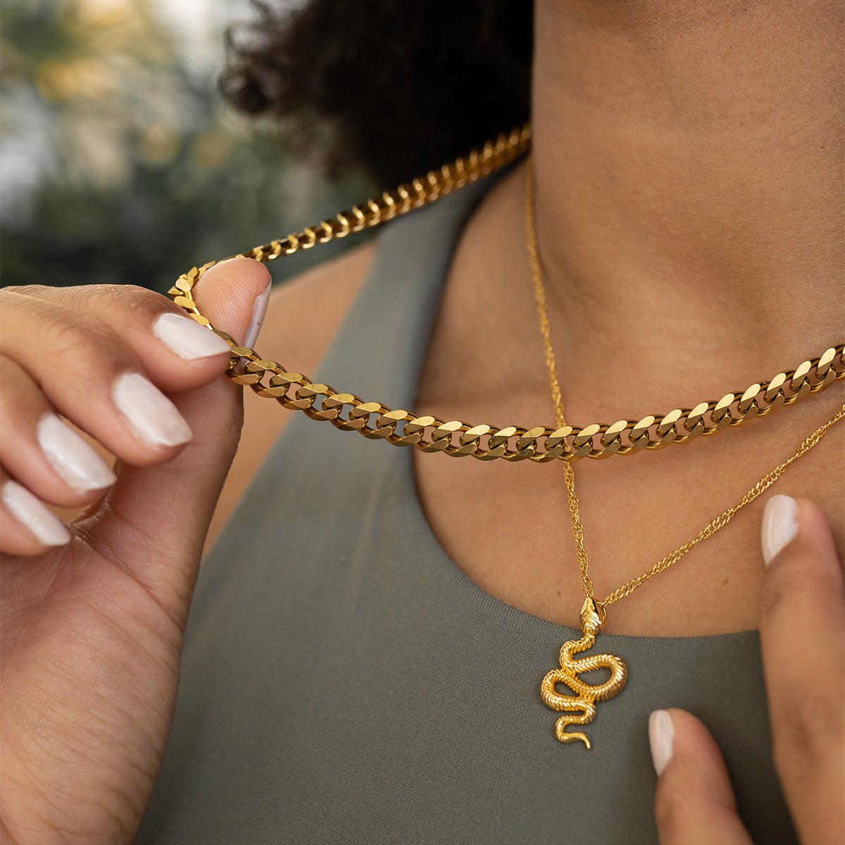Necklace Serpent Pendant 18K Gold Plated