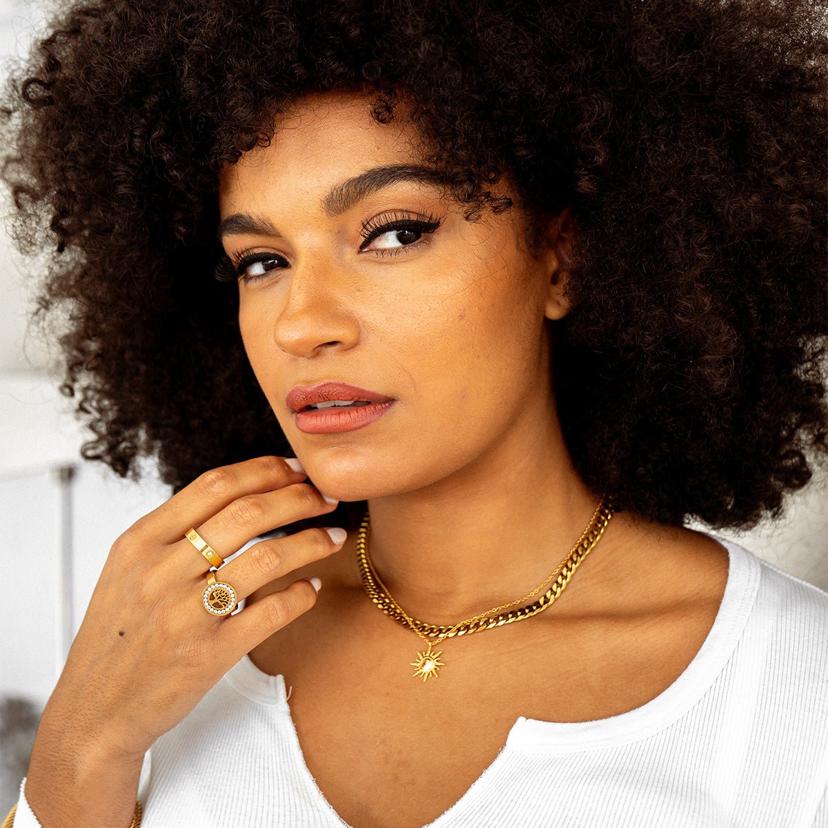 Necklace Solstice Pendant 18K Gold Plated