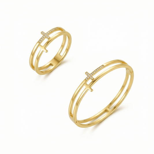 Cross Set 18K Gold Plated