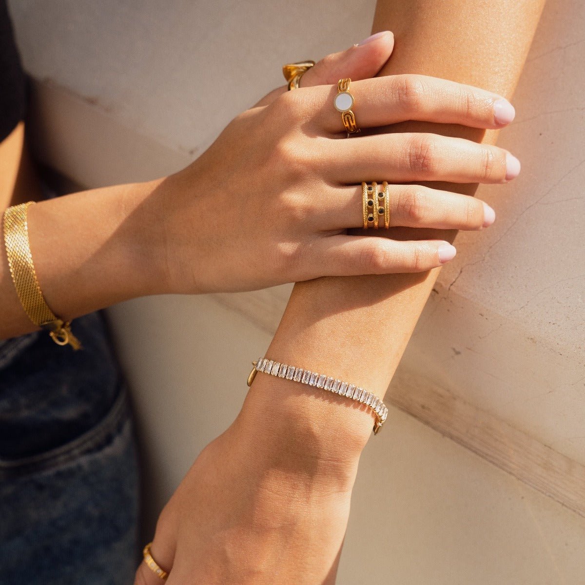 Bracelet Lock Riviera Baguete 18K Gold Plated