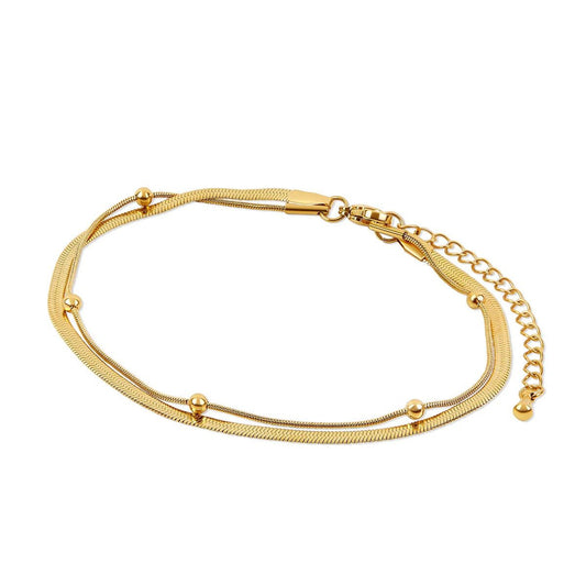 Double Ball Anklet 18K Gold Plated
